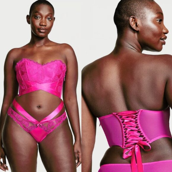 Victoria’s Secret Heart Embroidery Strapless Corset Top 18870 - Picture 4 of 15